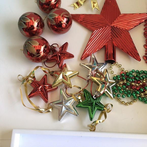 Tree Decorating Starter Kit Christmas Ornaments,Garland,Topper Red, Green Gold - Picture 7 of 9